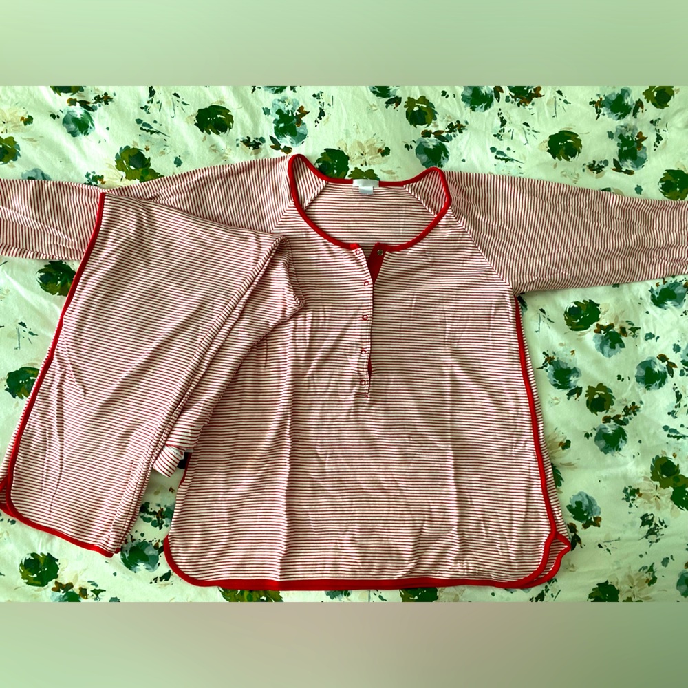 LAKE pajamas maternity long long set in classic red sz S